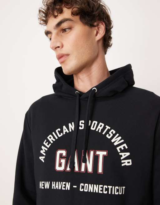 GANT – Kapuzenpullover in Schwarz mit College-Logo, 4 von 5