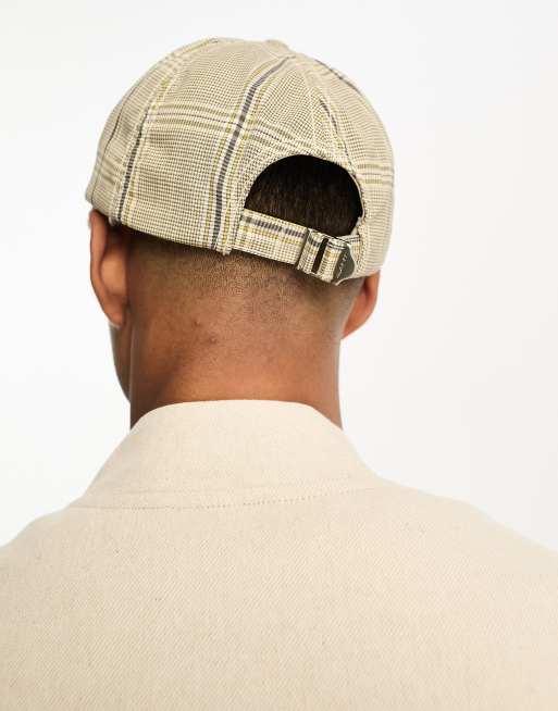 GANT – Karierte Woll-Baseballkappe in Beige/Schwarz mit Logo, 4 von 4