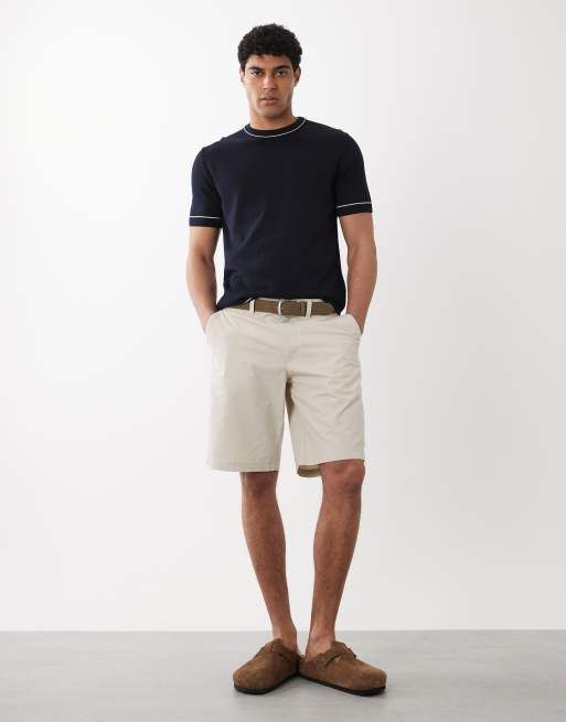 GANT knit t-shirt with embroidered chest logo in navy, 2 of 5