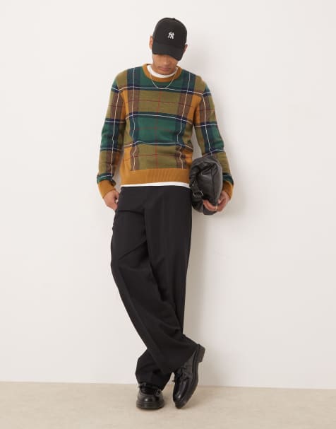 GANT knitted check jumper in green - view 1