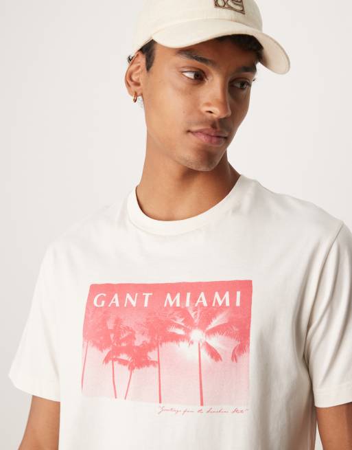 GANT – Kremowy T-shirt z grafiką, 2 z 4