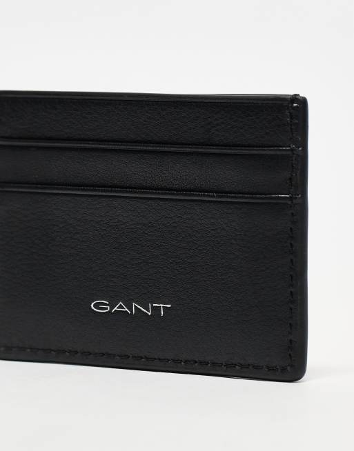 GANT leather card holder with logo in black, 2 of 3