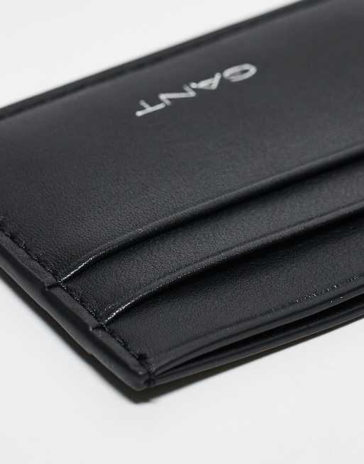 GANT leather card holder with logo in black, 3 of 3