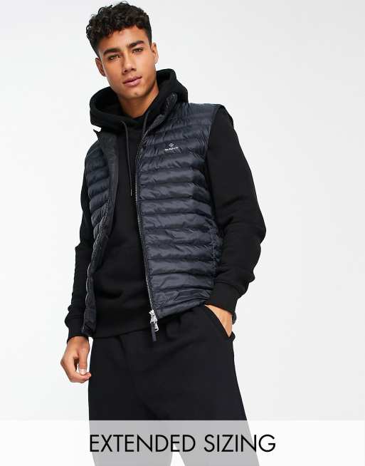Gant – Leichte Pufferweste aus Polyester in Schwarz mit Logo 