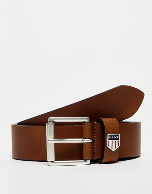 Gant - Leren riem in bruin met logo