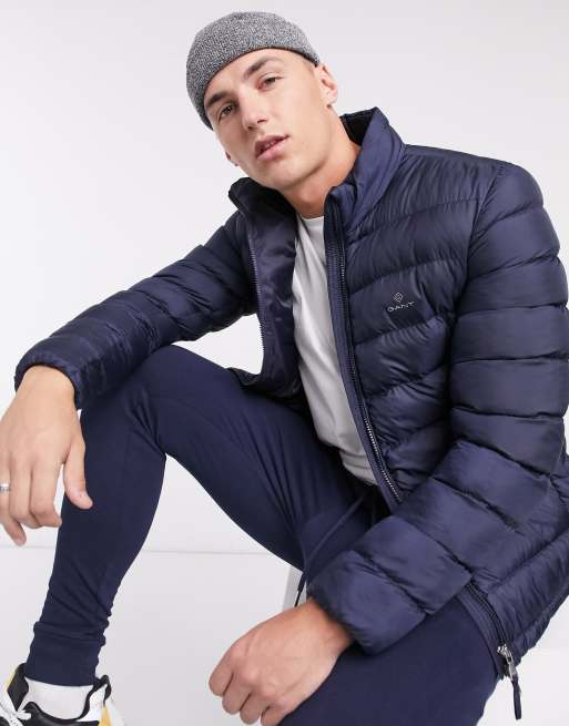 Gant lightweight puffer jacket in navy