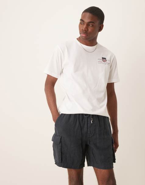 GANT linen cargo shorts in navy - view 1