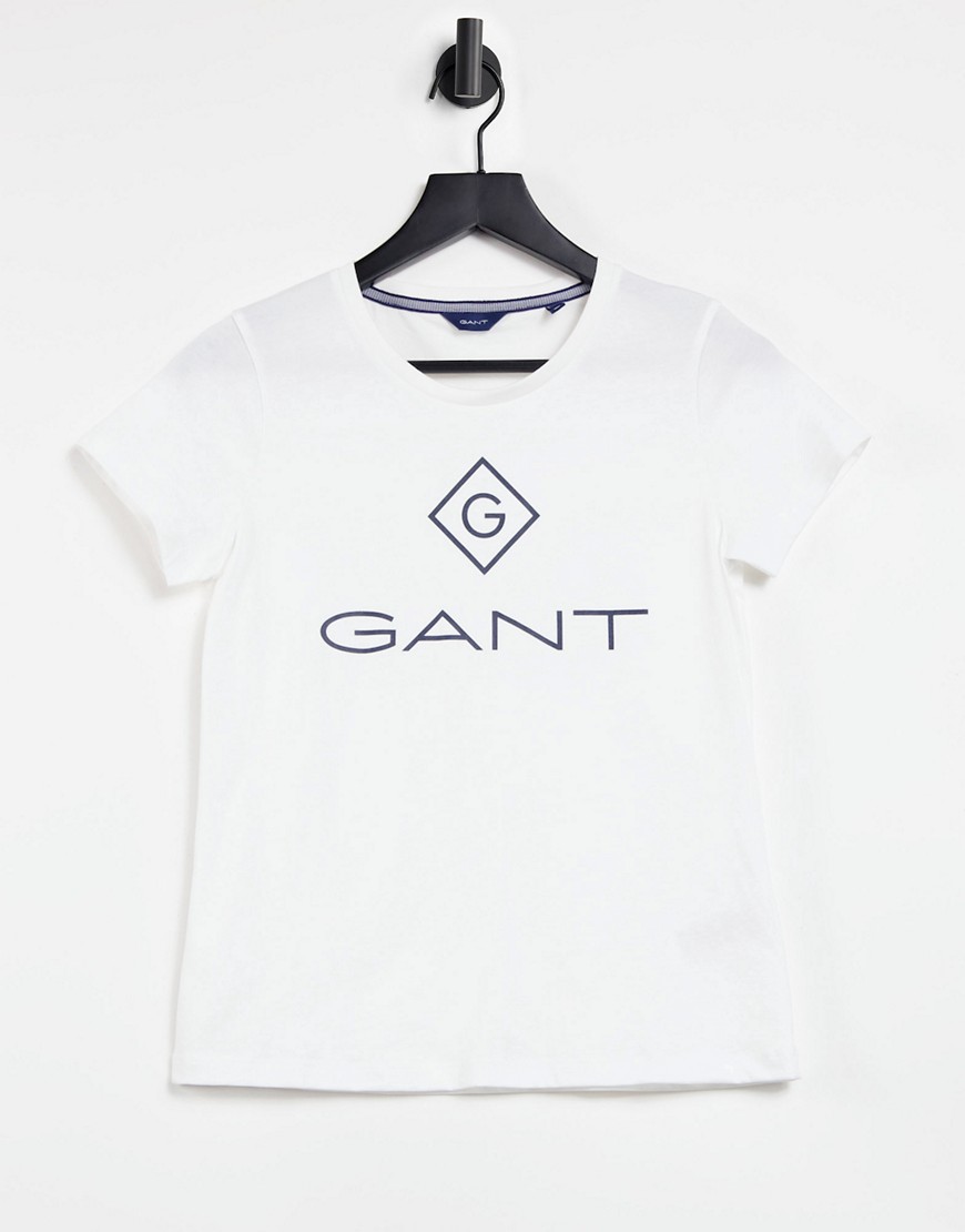 GANT - Lock Up - T-shirt met ronde hals in wit