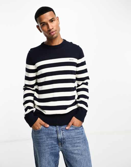 Gant navy crew hot sale neck jumper