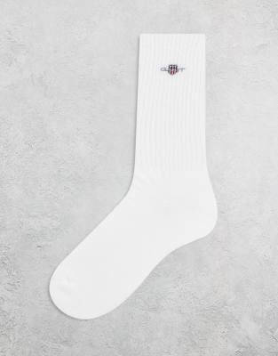 Gant Logo Contrast Stripe Sport Socks In White