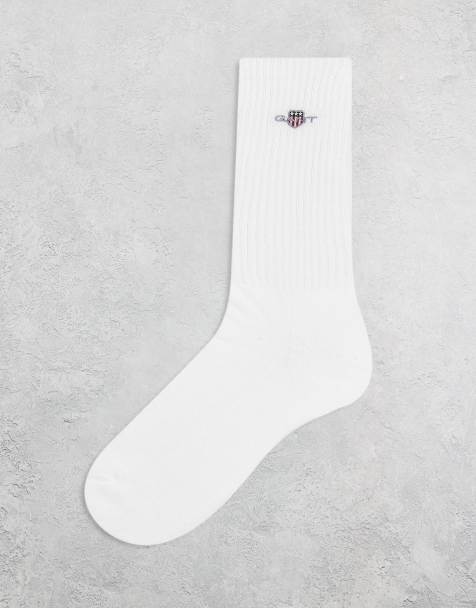 GANT logo contrast stripe sport socks in white - view 1