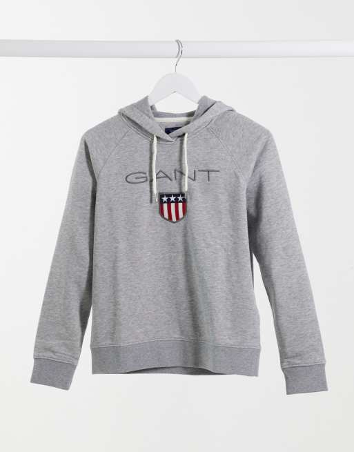 GANT logo hoodie in grey ASOS