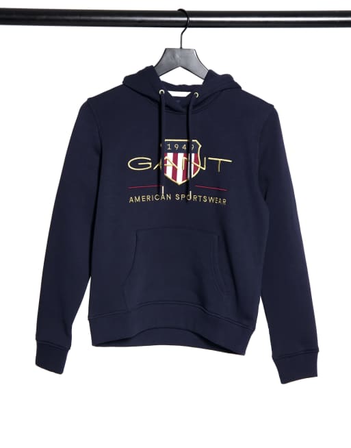 Gant navy hoodie new arrivals