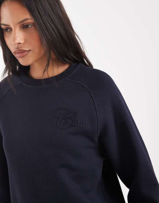 Gant logo sweatshirt in dark navy, 4 of 4