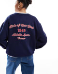 [Gant] GANT logo sweatshirt with back print in navy XS Classic Blue