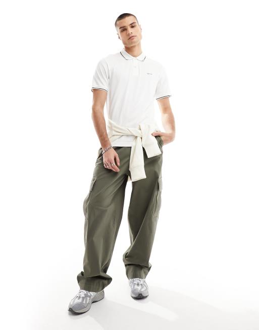 GANT logo tipped pique polo in white, 2 of 4