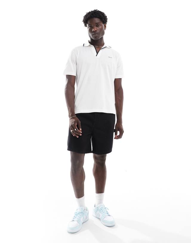 Gant - logo tipping collar polo in white