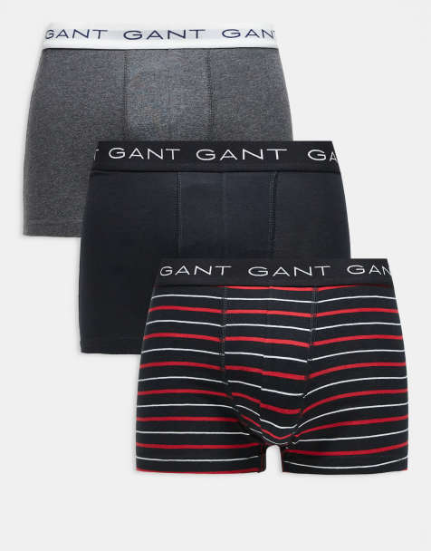 GANT - Lot de 3 boxers à taille ornée du logo - Noir/rayé/rouge - view 1