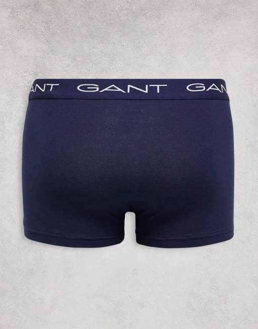 Gant - Lot de 3 boxers avec ceinture à logo - Blanc, bleu marine et rouge à rayures, 2 de 4