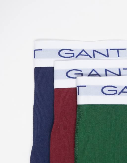 GANT - Lot de 3 boxers avec taille à logo - Vert, bleu marine et rouge, 2 de 3