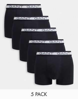 Lots GANT - Lot de 5 boxers avec logo à la taille - Noir