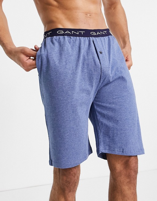 GANT lounge shorts in blue with logo waistband