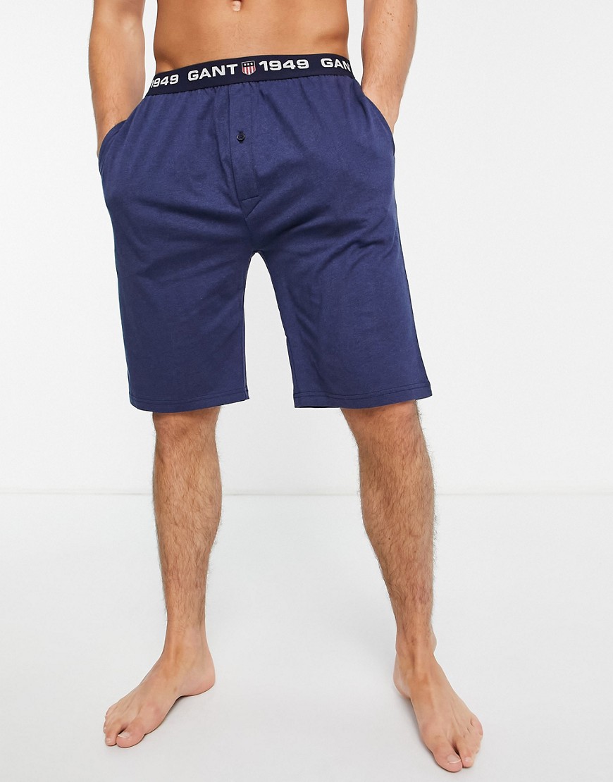 GANT lounge shorts in navy with waistband logo