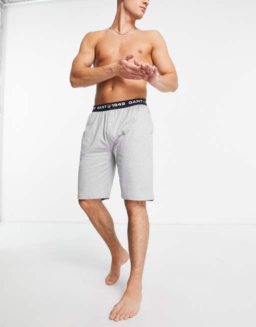 GANT - Loungeshort in grijs met logo op de tailleband