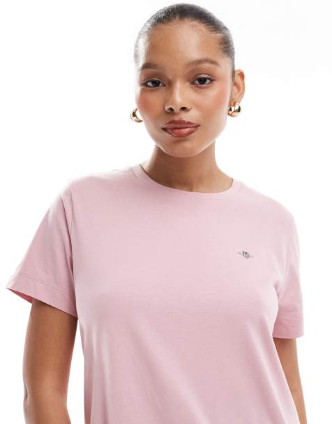 GANT - Lyserød T-shirt med skjoldlogo - view 1