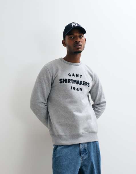 GANT maglione girocollo con logo grafico grigio - view 1