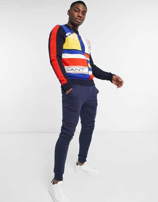 Gant Maglione oversize multicolore con bandiera colorblock ASOS