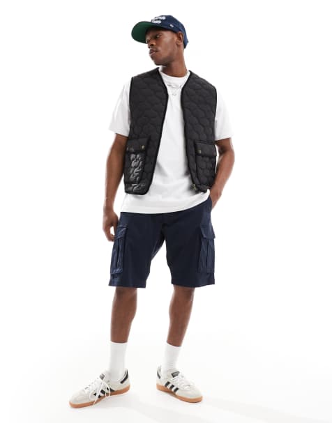 GANT – Marinblå, avslappnade cargoshorts i twill - view 1