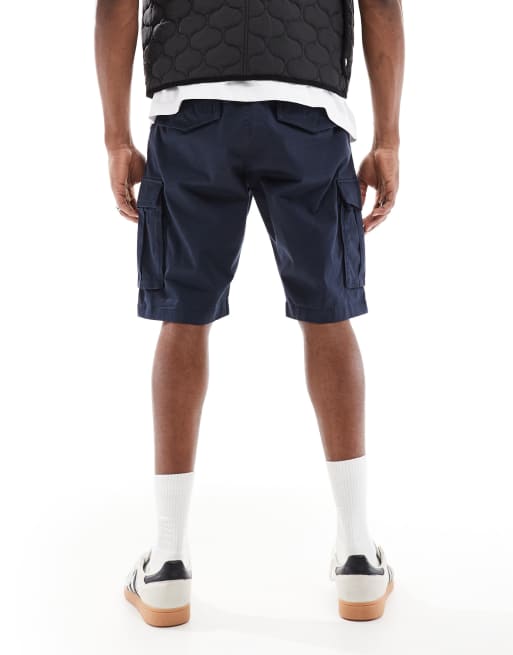 GANT – Marinblå, avslappnade cargoshorts i twill, 4 av 5