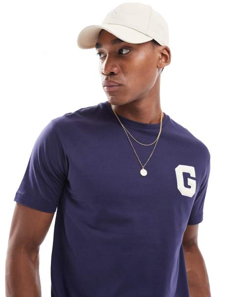GANT – Marinblå t-shirt med collegelogga - view 1