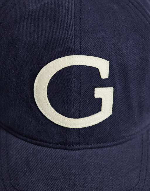 GANT - Marineblå kasket med G-mærke og logo i børstet bomuld, 3 af 3