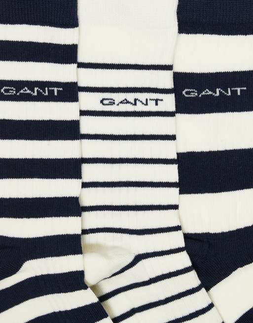 GANT - Marineblå sportssokker med stribe og logo i pakke med 3 par, 3 af 3