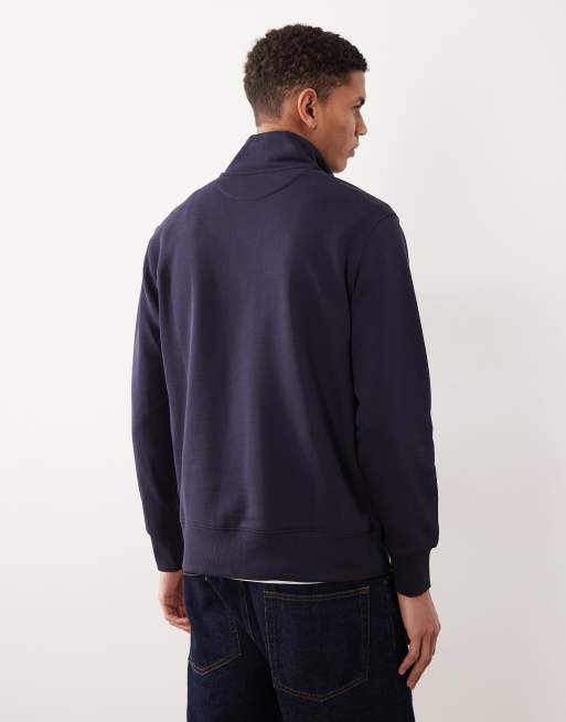 Gant - Marineblå sweatshirt med 1/4 lynlås, 3 af 5