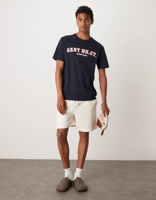 GANT - Marineblå T-shirt med college-logo, 2 af 4