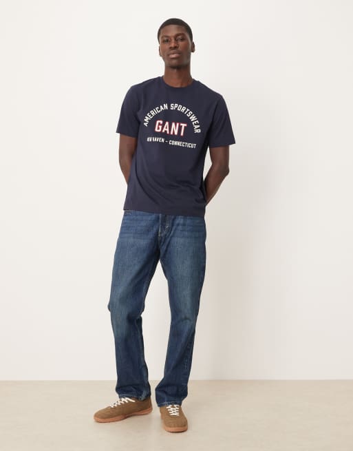 GANT - Marineblå T-shirt med college-logo, 2 af 5
