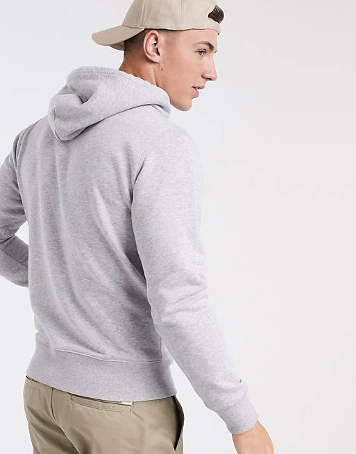 Gant medium shield logo hoodie in light grey melange | ASOS