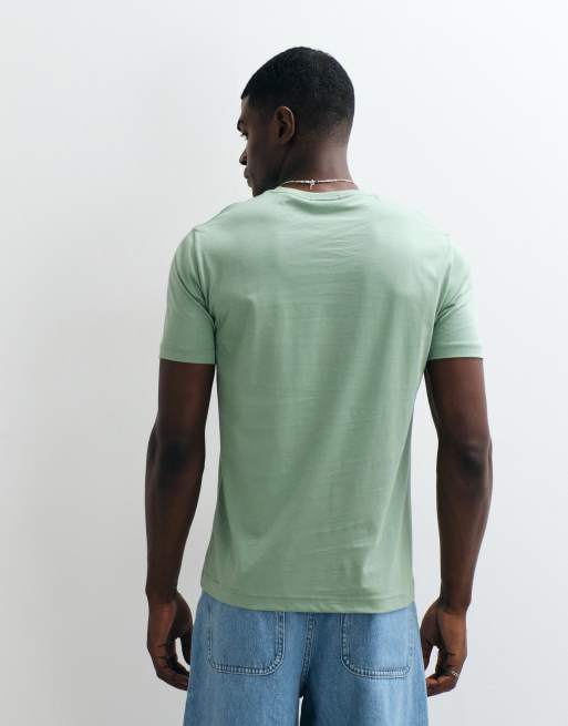 Gant – Mintgrön t-shirt i regular fit med sköldlogga och korta ärmar, 3 av 5