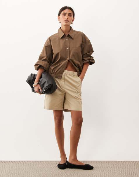 GANT momshorts met hoge taille in beige - view 1