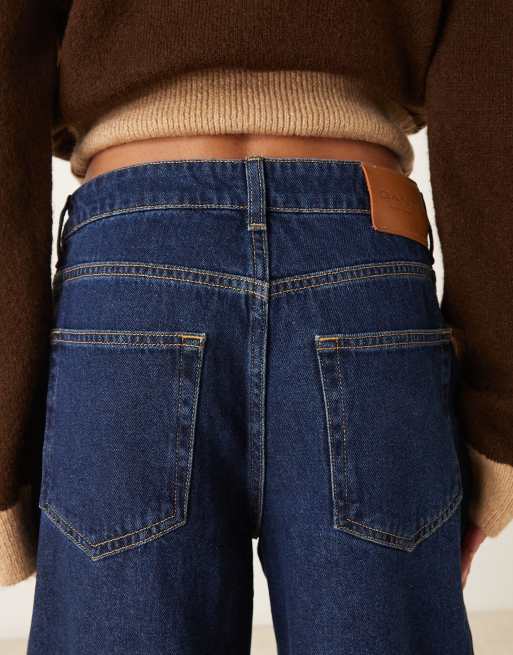 GANT – Mörkblå jeans med vida ben, ledig passform och låg midja, 5 av 5