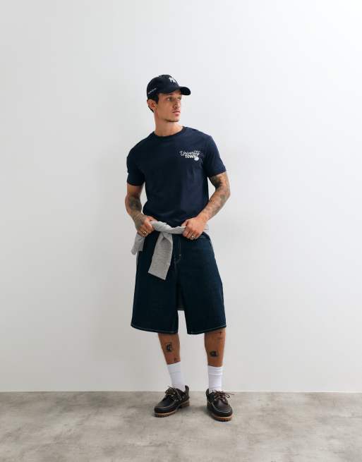 Gant – Mörkblå t-shirt med korta ärmar och texttryck, 3 av 5