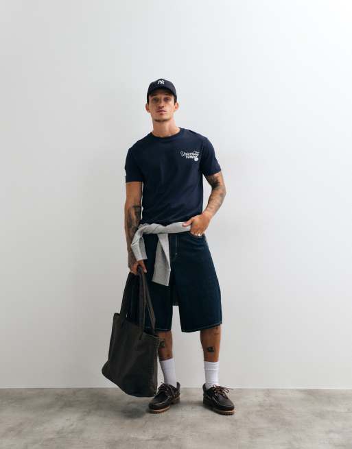 Gant – Mörkblå t-shirt med korta ärmar och texttryck, 5 av 5
