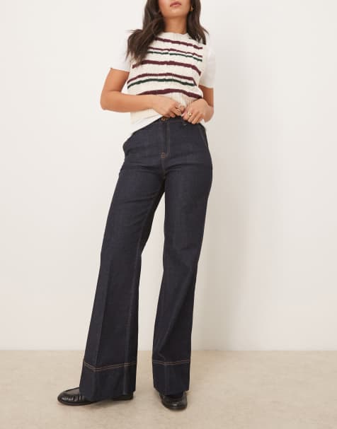 GANT – Mörkblå, utsvängda jeans med stretch och vid, utsvängd design - view 1