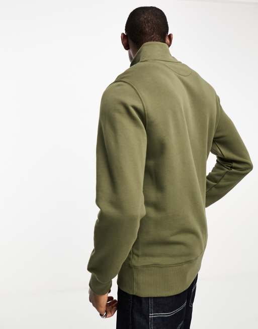 GANT – Mörkgrön sweatshirt med sköldlogga och dragkedja vid halsen, 4 av 4