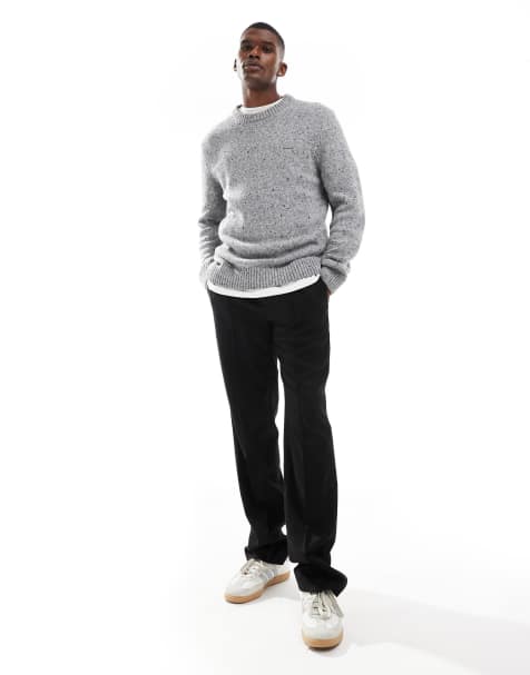GANT neppy wool knit jumper in speckled grey - view 1
