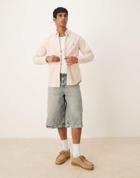 GANT - Normaal klassiek gestreept Oxford overhemd in oranje - view 1