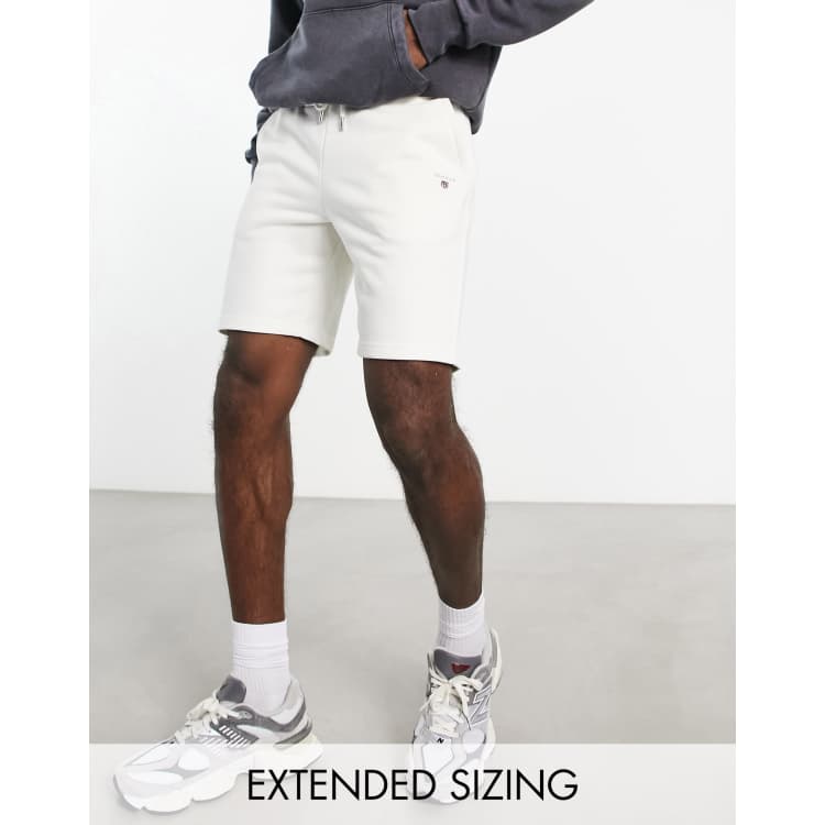 GANT original logo sweat shorts in off white | ASOS